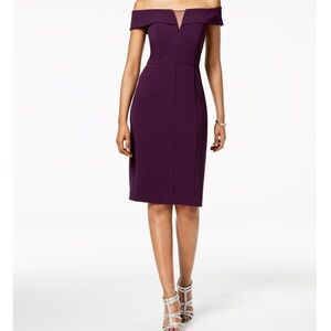NWOT Vince Camuto Off Shoulder Midi Dress - Plum